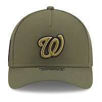 Casquette ajustable New Era Olive Washington Nationals 2026 Journée des forces armées 9FORTY M-Crown pour jeunes