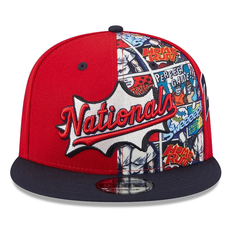 Casquette snapback 9FIFTY MLB Diamond Hero Edition 2025 des Nationals de Washington pour jeunes New Era rouge/bleu marine
