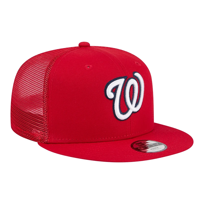 Casquette trucker snapback New Era rouge Washington Nationals 9FIFTY pour jeunes