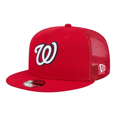 Casquette trucker snapback New Era rouge Washington Nationals 9FIFTY pour jeunes