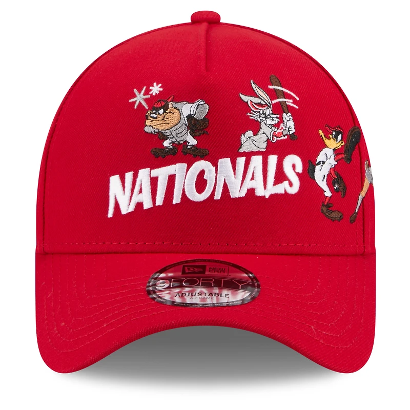 Casquette ajustable New Era rouge Washington Nationals Looney Tunes A-Frame 9FORTY pour jeunes
