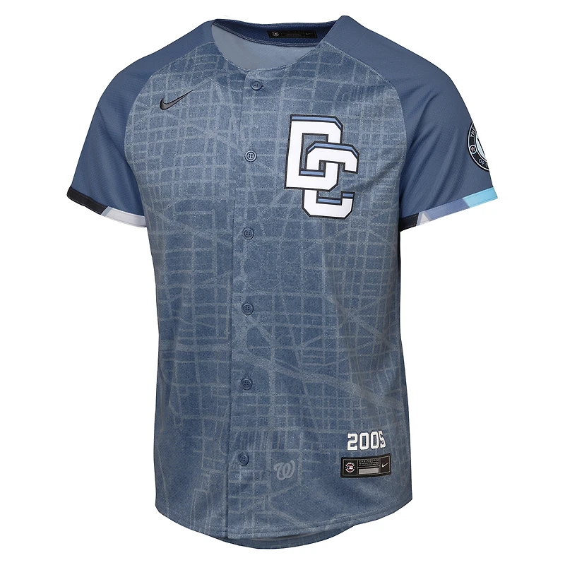 Youth Nike CJ Abrams Blue Washington Nationals 2025 City Connect Limited Player Jersey