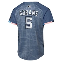 Maillot de joueur Nike CJ Abrams bleu pour jeune des Washington Nationals 2025 City Connect Limited