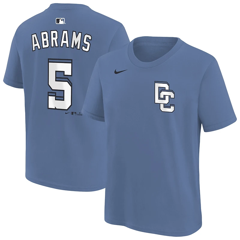 Youth Nike CJ Abrams Blue Washington Nationals City Connect Name & Number T-Shirt