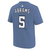 T-shirt Nike CJ Abrams bleu Washington Nationals City Connect pour enfant, nom et numéro
