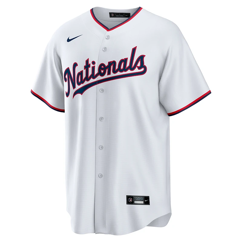 Maillot de joueur réplique à domicile Nike CJ Abrams pour jeunes des Nationals Washington, blanc