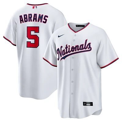 Maillot de joueur réplique à domicile Nike CJ Abrams pour jeunes des Nationals Washington, blanc