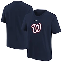 T-shirt Nike bleu marine pour jeunes, logo large des Washington Nationals
