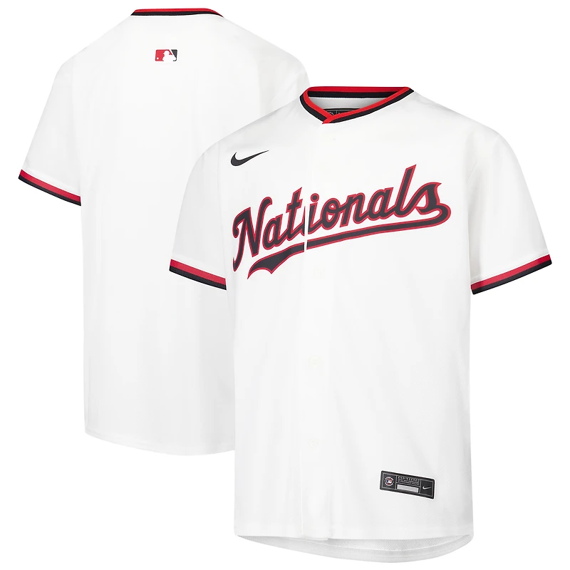 Maillot de match à domicile Nike blanc pour jeunes des Washington Nationals