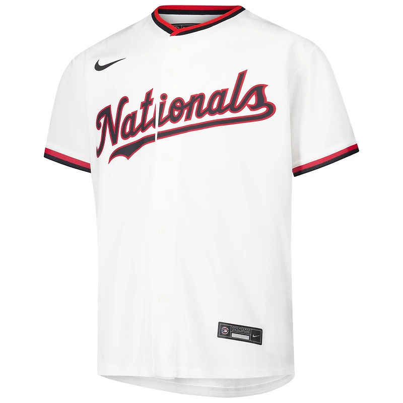 Maillot de match à domicile Nike blanc pour jeunes des Washington Nationals