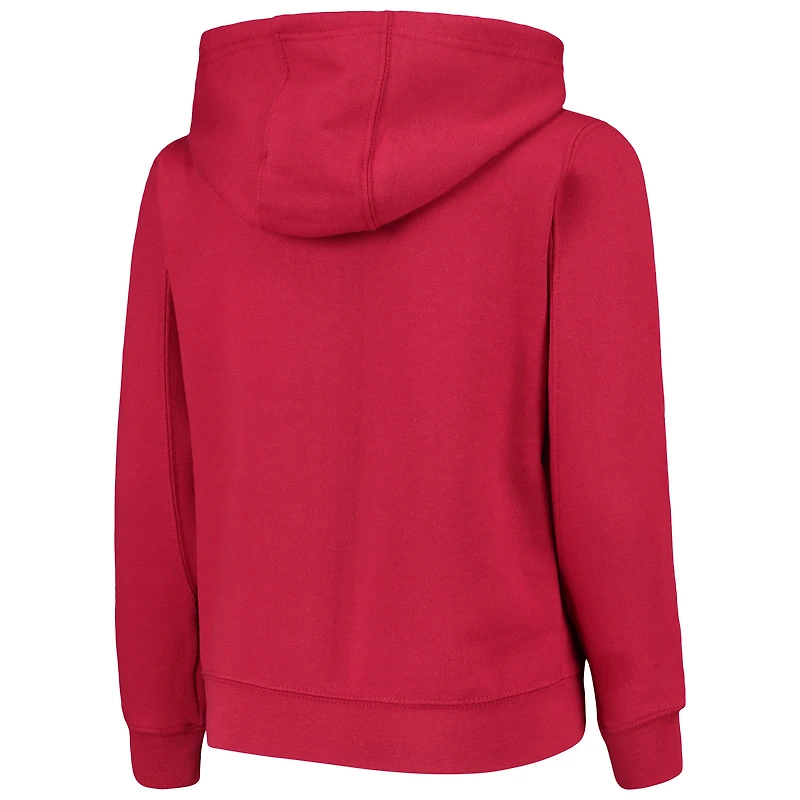 Youth Red Washington Nationals Team Color Wordmark Full-Zip Hoodie