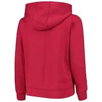 Youth Red Washington Nationals Team Color Wordmark Full-Zip Hoodie