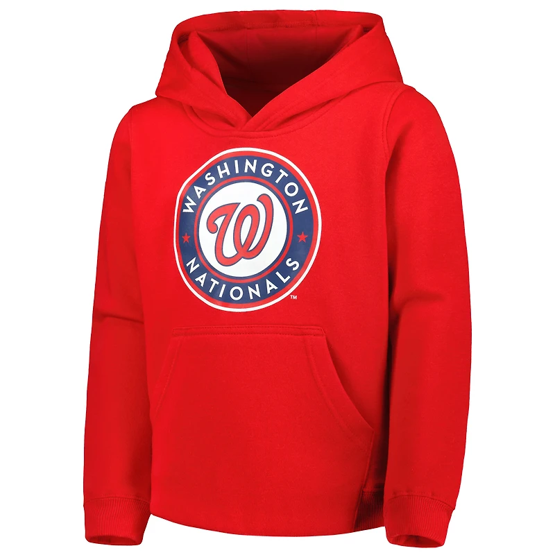 Youth Red Washington Nationals Team Primary Logo Pullover Hoodie