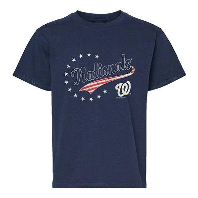 Youth Soft as a Grape Navy Washington Nationals Americana T-Shirt