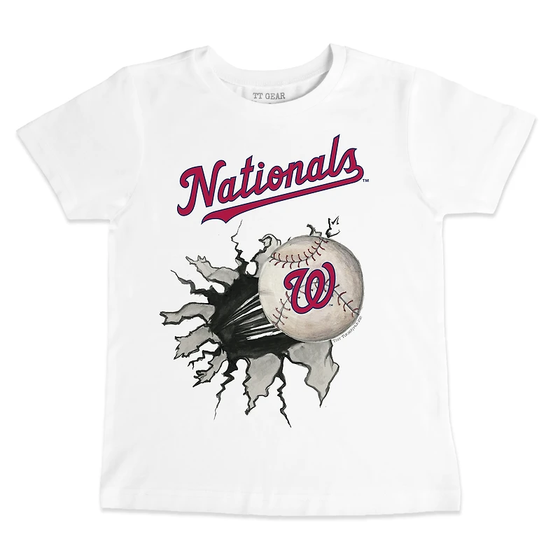 T-shirt de baseball blanc pour jeunes, motif petit navet, déchiré des Nationals Washington