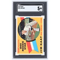 Carte de recrue de Jim Kaat, Washington Senators, 1960, Topps n° 136, authentifiée SGC 5