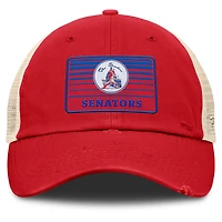 Casquette ajustable en maille Eastbound de la collection Cooperstown des Washington Senators pour hommes Fanatics rouge/naturel