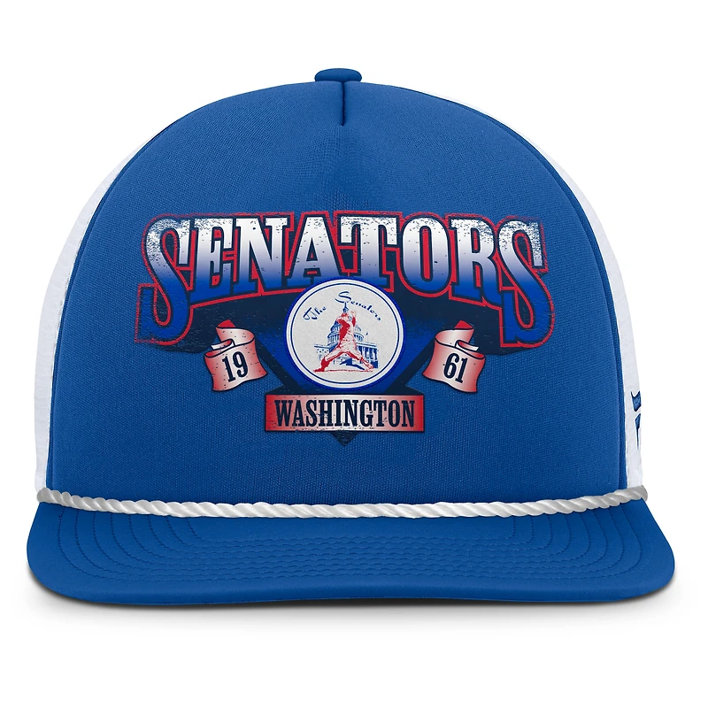 Casquette snapback Fanatics Royal/White Washington Senators Cooperstown Collection Recall pour homme