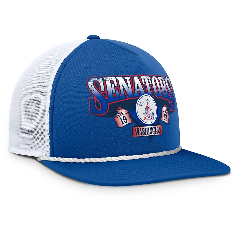 Men's Fanatics Royal/White Washington Senators Cooperstown Collection Recall Snapback Hat