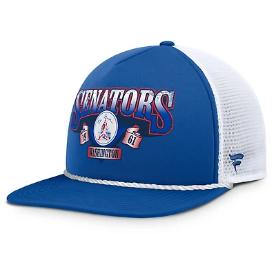 Men's Fanatics Royal/White Washington Senators Cooperstown Collection Recall Snapback Hat