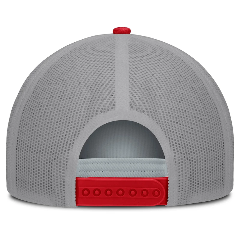 Men's Fanatics White/Red Washington Senators On Deck A-Frame Snapback Hat