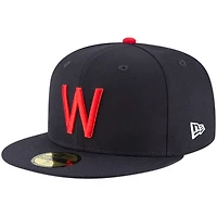Casquette ajustée New Era 59FIFTY en laine, collection Cooperstown, Washington Senators, bleu marine
