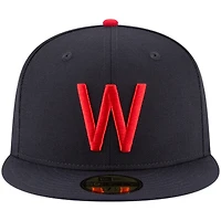 Casquette ajustée New Era 59FIFTY en laine, collection Cooperstown, Washington Senators, bleu marine