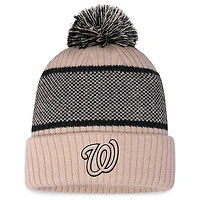 Women's Fanatics Natural/Black Washington Senators Cuffed Knit Hat with Pom
