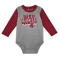 Ensemble body et pantalon à manches longues pour bébé Crimson Washington State Cougars Double Up