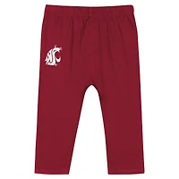 Ensemble body et pantalon à manches longues pour bébé Crimson Washington State Cougars Double Up