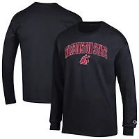 Men's Champion  Black Washington State Cougars Arch Over Logo Long Sleeve T-Shirt