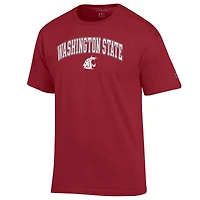 Men's Champion  Crimson Washington State Cougars Arch Over Logo T-Shirt