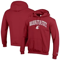 Sweat à capuche en molleton avec logo arqué Champion Crimson pour homme des Washington State Cougars