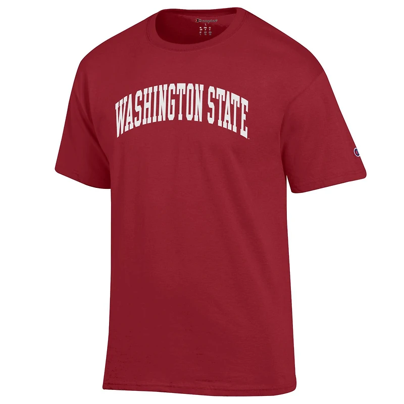 Men's Champion  Crimson Washington State Cougars Basic Arch T-Shirt
