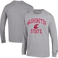 T-shirt à manches longues pour homme Champion Heather Grey Washington State Cougars High Motor