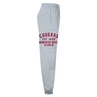 Men's Champion  Heather Gray Washington State Cougars Powerblend Banded Fleece Sweatpants