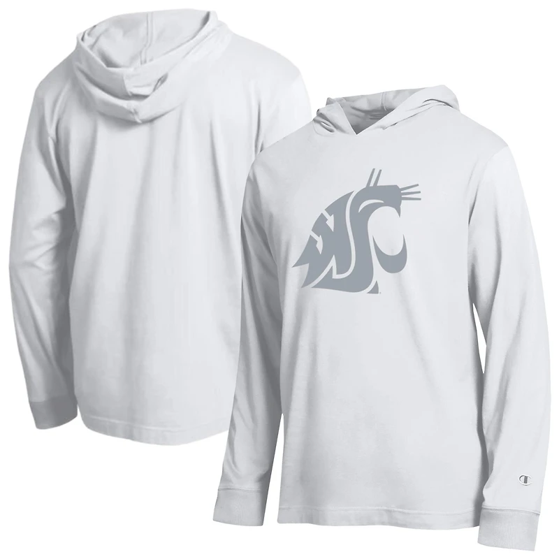Men's Champion  White Washington State Cougars Tonal All-Star Long Sleeve Hooded T-Shirt