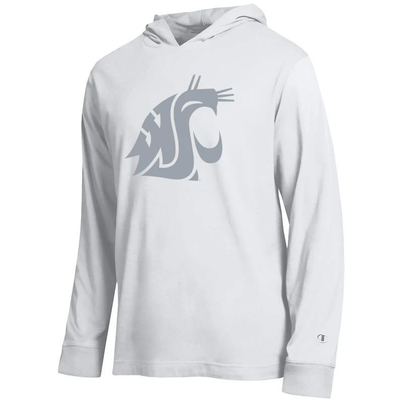 Men's Champion  White Washington State Cougars Tonal All-Star Long Sleeve Hooded T-Shirt