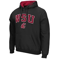 Men's Colosseum Black Washington State Cougars Arch & Logo 3.0 Pullover Hoodie