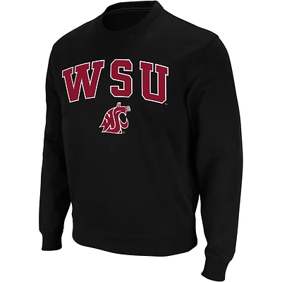 Colosseum Black Washington State Cougars Arch & Logo Crew Neck Sweat-shirt pour homme