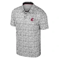Polo à imprimé intégral pour homme Colosseum Black Washington State Cougars It's Time!