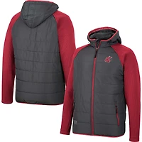 Men's Colosseum Charcoal/Crimson Washington State Cougars Good On You Raglan Full-Zip Jacket