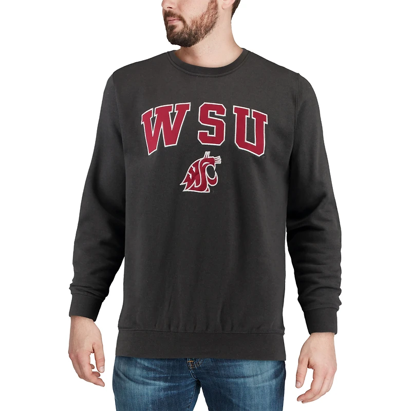 Colosseum Charcoal Washington State Cougars Arch & Logo Crew Neck Sweat-shirt pour homme