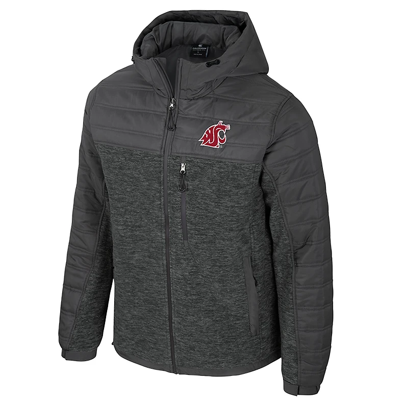 Doudoune à capuche zippée Nightman pour homme, couleur anthracite, des Washington State Cougars
