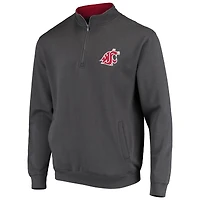 Men's Colosseum Charcoal Washington State Cougars Tortugas Logo Quarter-Zip Jacket