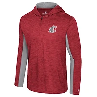 Men's Colosseum Crimson Washington State Cougars Always Sunny Quarter-Zip Hoodie