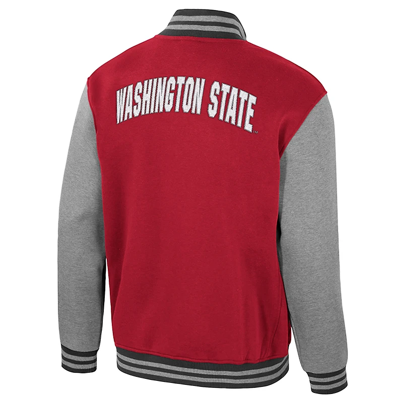 Veste universitaire à fermeture éclair intégrale Ambi-Turner pour homme, couleur Colosseum Crimson, Washington State Cougars
