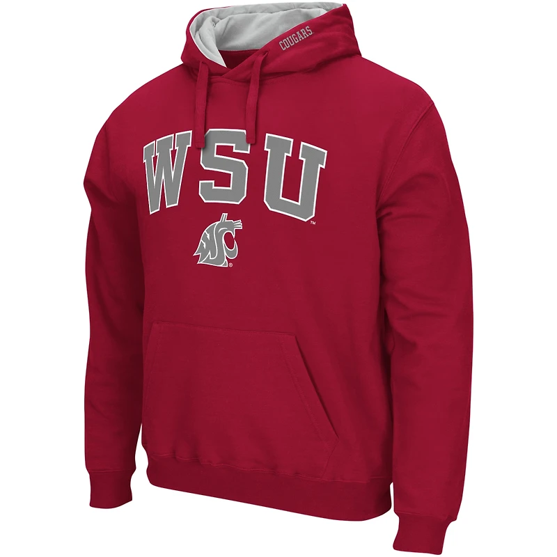 Sweat à capuche Colosseum Crimson Washington State Cougars Arch & Logo 3.0 pour hommes