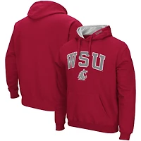 Men's Colosseum  Crimson Washington State Cougars Arch & Logo Hoodie