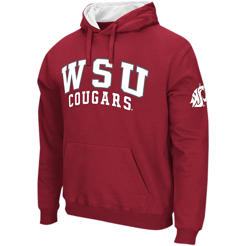Men's Colosseum Crimson Washington State Cougars Double Arch Pullover Hoodie